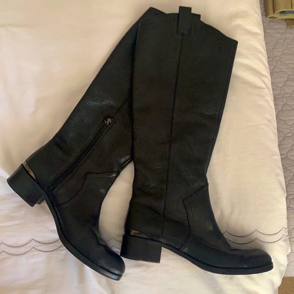 🖤Beautiful black leather knee-high boots-quality!
